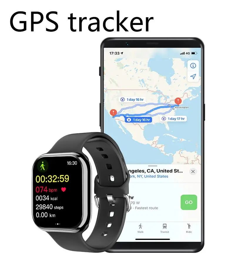 Novo relógio inteligente GPS masculino para Apple Watch 9 Series Always On Display Temperatura corporal BT Call NFC Smartwatch feminino para IOS Android