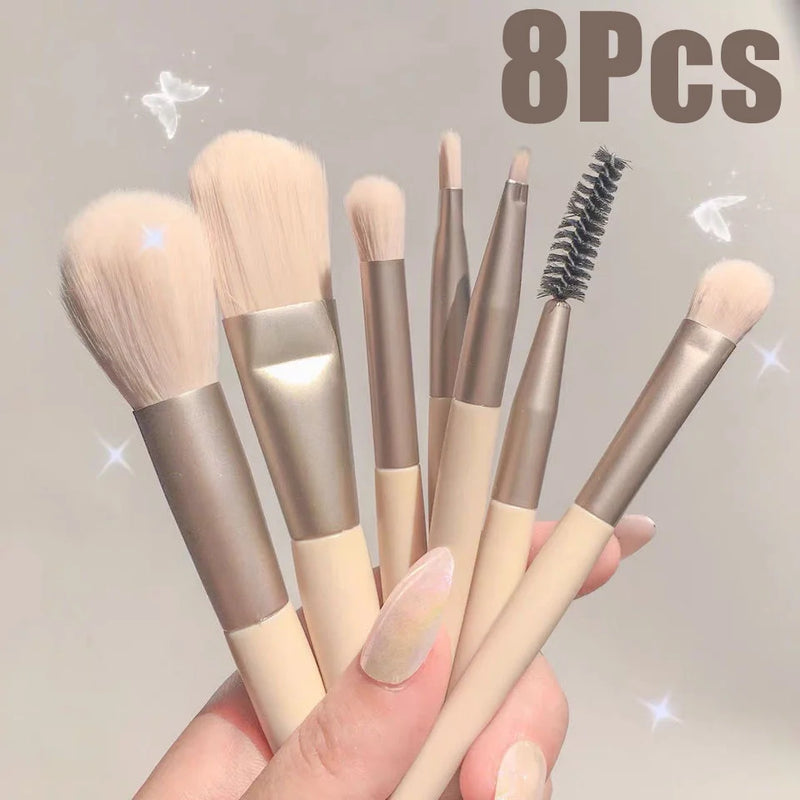 Conjunto de pincéis de maquiagem profissional de 8 peças Pó cosmético Base de sombra de olho Blush Mistura Corretivo Beleza Maquiagem Ferramenta Pincéis