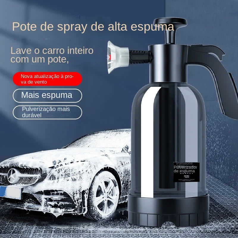 Pulverizador de espuma de bomba manual 2L com 3 tipos de bico Canhão de espuma pneumática manual Espuma de neve Garrafa de spray Limpeza de janela de carro