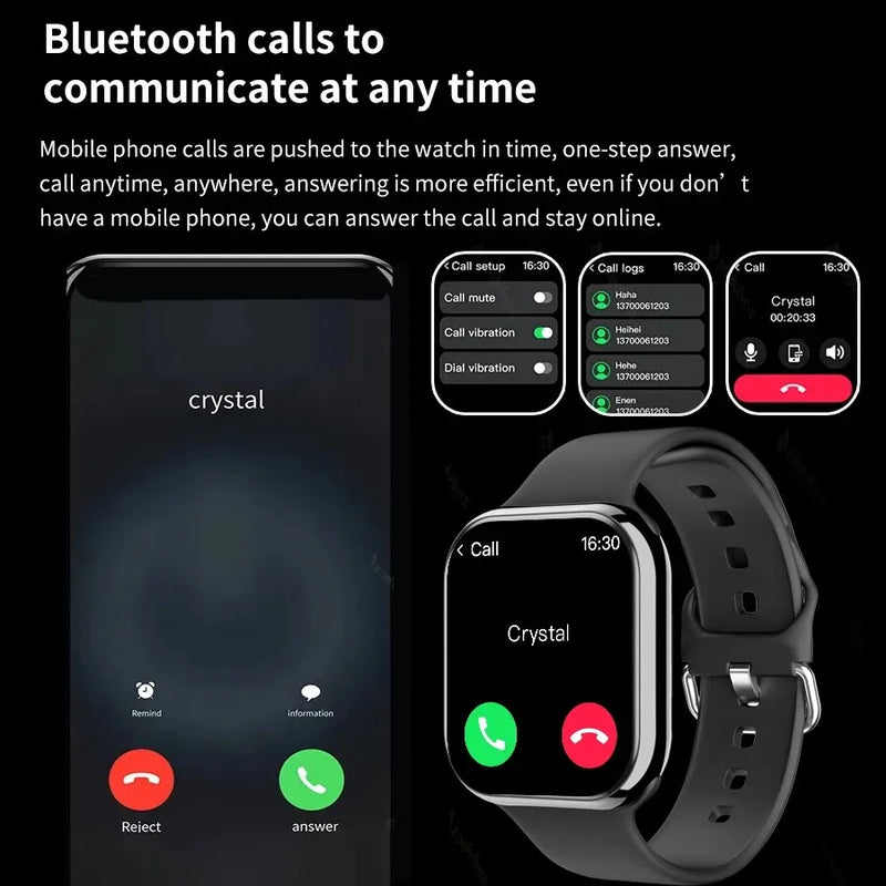 Novo relógio inteligente GPS masculino para Apple Watch 9 Series Always On Display Temperatura corporal BT Call NFC Smartwatch feminino para IOS Android