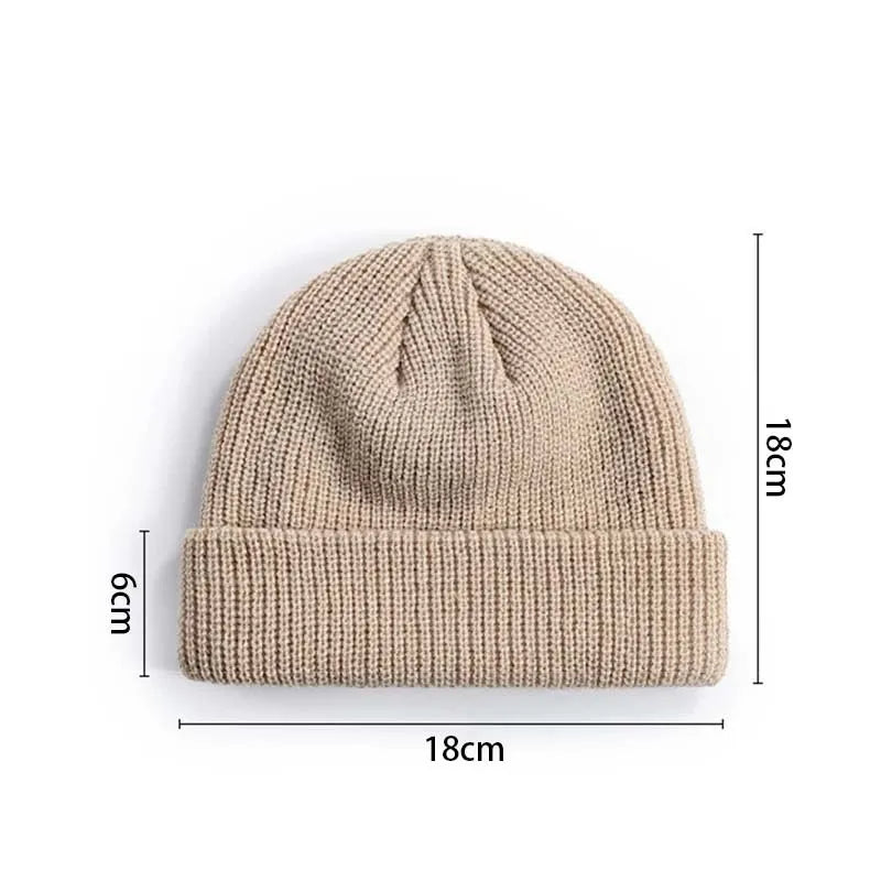 Gorro de Tricô Rimiut para Homens & Mulheres Bonés de Lã Simples Quentes Skullies Gorros Sólidos Outono Inverno Estilo Moderno