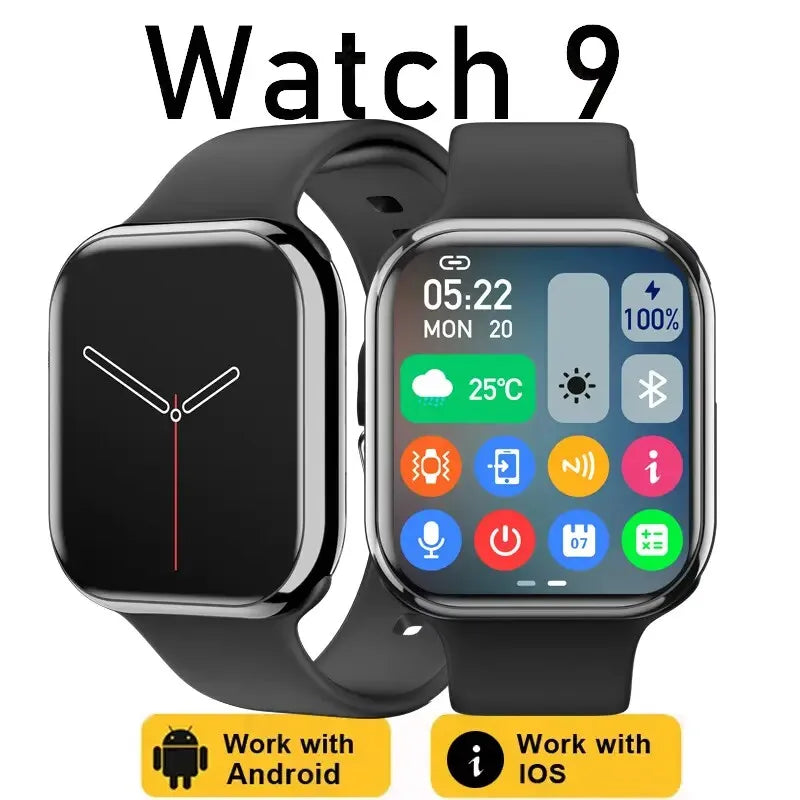 Novo relógio inteligente GPS masculino para Apple Watch 9 Series Always On Display Temperatura corporal BT Call NFC Smartwatch feminino para IOS Android