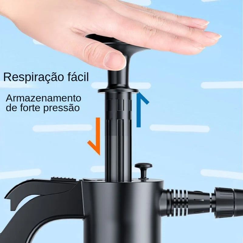 Pulverizador de espuma de bomba manual 2L com 3 tipos de bico Canhão de espuma pneumática manual Espuma de neve Garrafa de spray Limpeza de janela de carro